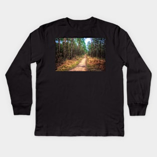 Forest Path Through the Trees Kids Long Sleeve T-Shirt